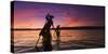 Myanmar (Burma), Shan State, Inle Lake, Local Fishermen at Sunset-Michele Falzone-Stretched Canvas