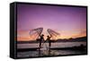 Myanmar (Burma), Shan State, Inle Lake, Local Fishermen at Sunset-Michele Falzone-Framed Stretched Canvas