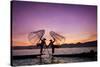 Myanmar (Burma), Shan State, Inle Lake, Local Fishermen at Sunset-Michele Falzone-Stretched Canvas