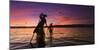 Myanmar (Burma), Shan State, Inle Lake, Local Fishermen at Sunset-Michele Falzone-Mounted Photographic Print