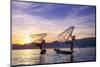 Myanmar (Burma), Shan State, Inle Lake, Local Fishermen at Sunset-Michele Falzone-Mounted Photographic Print