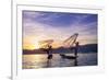 Myanmar (Burma), Shan State, Inle Lake, Local Fishermen at Sunset-Michele Falzone-Framed Photographic Print