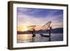 Myanmar (Burma), Shan State, Inle Lake, Local Fishermen at Sunset-Michele Falzone-Framed Photographic Print