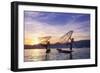 Myanmar (Burma), Shan State, Inle Lake, Local Fishermen at Sunset-Michele Falzone-Framed Photographic Print