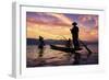 Myanmar (Burma), Shan State, Inle Lake, Local Fishermen at Sunset-Michele Falzone-Framed Photographic Print