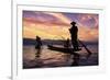 Myanmar (Burma), Shan State, Inle Lake, Local Fishermen at Sunset-Michele Falzone-Framed Photographic Print