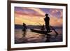 Myanmar (Burma), Shan State, Inle Lake, Local Fishermen at Sunset-Michele Falzone-Framed Photographic Print