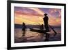 Myanmar (Burma), Shan State, Inle Lake, Local Fishermen at Sunset-Michele Falzone-Framed Photographic Print