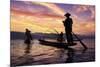 Myanmar (Burma), Shan State, Inle Lake, Local Fishermen at Sunset-Michele Falzone-Mounted Photographic Print