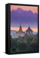 Myanmar (Burma), Temples of Bagan (Unesco World Heritage Site), Ananda Temple and Thatbynnyu Pagoda-Michele Falzone-Framed Stretched Canvas