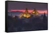 Myanmar (Burma), Temples of Bagan (Unesco World Heritage Site), Ananda Temple and Thatbynnyu Pagoda-Michele Falzone-Framed Stretched Canvas