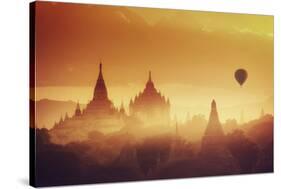 Myanmar (Burma), Temples of Bagan (Unesco World Heritage Site), Ananda Temple and Thatbynnyu Pagoda-Michele Falzone-Stretched Canvas