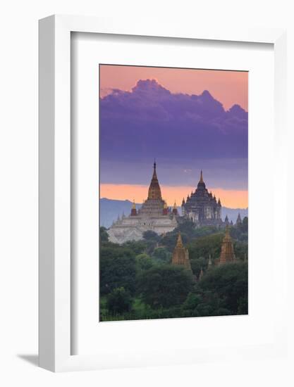 Myanmar (Burma), Temples of Bagan (Unesco World Heritage Site), Ananda Temple and Thatbynnyu Pagoda-Michele Falzone-Framed Photographic Print