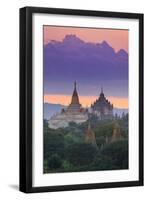 Myanmar (Burma), Temples of Bagan (Unesco World Heritage Site), Ananda Temple and Thatbynnyu Pagoda-Michele Falzone-Framed Photographic Print