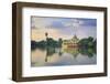 Myanmar (Burma), Yangon (Rangoon), Shwedagon Paya (Pagoda), Karaweik Hall and Kandawgyi Lake-Michele Falzone-Framed Photographic Print