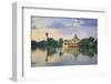 Myanmar (Burma), Yangon (Rangoon), Shwedagon Paya (Pagoda), Karaweik Hall and Kandawgyi Lake-Michele Falzone-Framed Photographic Print