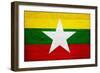 Myanmar Flag Design with Wood Patterning - Flags of the World Series-Philippe Hugonnard-Framed Premium Giclee Print