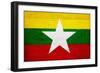 Myanmar Flag Design with Wood Patterning - Flags of the World Series-Philippe Hugonnard-Framed Premium Giclee Print