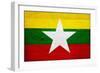 Myanmar Flag Design with Wood Patterning - Flags of the World Series-Philippe Hugonnard-Framed Premium Giclee Print