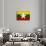 Myanmar Flag Design with Wood Patterning - Flags of the World Series-Philippe Hugonnard-Art Print displayed on a wall