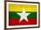 Myanmar Flag Design with Wood Patterning - Flags of the World Series-Philippe Hugonnard-Framed Art Print