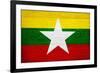 Myanmar Flag Design with Wood Patterning - Flags of the World Series-Philippe Hugonnard-Framed Art Print