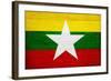 Myanmar Flag Design with Wood Patterning - Flags of the World Series-Philippe Hugonnard-Framed Art Print