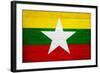 Myanmar Flag Design with Wood Patterning - Flags of the World Series-Philippe Hugonnard-Framed Art Print