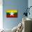 Myanmar Flag Design with Wood Patterning - Flags of the World Series-Philippe Hugonnard-Mounted Art Print displayed on a wall