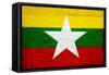Myanmar Flag Design with Wood Patterning - Flags of the World Series-Philippe Hugonnard-Framed Stretched Canvas