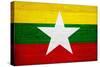 Myanmar Flag Design with Wood Patterning - Flags of the World Series-Philippe Hugonnard-Stretched Canvas