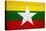 Myanmar Flag Design with Wood Patterning - Flags of the World Series-Philippe Hugonnard-Stretched Canvas