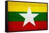 Myanmar Flag Design with Wood Patterning - Flags of the World Series-Philippe Hugonnard-Framed Stretched Canvas