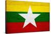 Myanmar Flag Design with Wood Patterning - Flags of the World Series-Philippe Hugonnard-Stretched Canvas