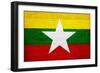 Myanmar Flag Design with Wood Patterning - Flags of the World Series-Philippe Hugonnard-Framed Art Print