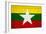 Myanmar Flag Design with Wood Patterning - Flags of the World Series-Philippe Hugonnard-Framed Art Print