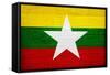 Myanmar Flag Design with Wood Patterning - Flags of the World Series-Philippe Hugonnard-Framed Stretched Canvas