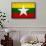 Myanmar Flag Design with Wood Patterning - Flags of the World Series-Philippe Hugonnard-Framed Stretched Canvas displayed on a wall