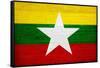 Myanmar Flag Design with Wood Patterning - Flags of the World Series-Philippe Hugonnard-Framed Stretched Canvas