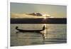 Myanmar, Inle Lake. Fisherman at Sunset-Brenda Tharp-Framed Photographic Print