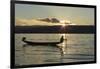 Myanmar, Inle Lake. Fisherman at Sunset-Brenda Tharp-Framed Photographic Print