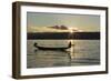 Myanmar, Inle Lake. Fisherman at Sunset-Brenda Tharp-Framed Photographic Print