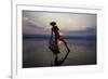 Myanmar, Inle Lake. Fisherman Rowing at Sunset-Jaynes Gallery-Framed Photographic Print