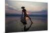 Myanmar, Inle Lake. Fisherman Rowing at Sunset-Jaynes Gallery-Mounted Photographic Print