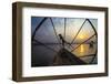 Myanmar, Inle Lake. Fishermen Rowing at Sunset-Jaynes Gallery-Framed Photographic Print