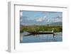 Myanmar, Inle Lake. Woman Rowing Her Dugout Past Tomatoes Growing Hydroponically on Inle Lake-Brenda Tharp-Framed Photographic Print