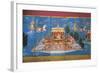 Myanmar, King Nimi Jakat Visiting the Underworld and the Skies in the Charioteer of Indra-null-Framed Giclee Print