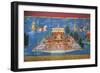 Myanmar, King Nimi Jakat Visiting the Underworld and the Skies in the Charioteer of Indra-null-Framed Giclee Print