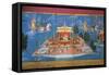 Myanmar, King Nimi Jakat Visiting the Underworld and the Skies in the Charioteer of Indra-null-Framed Stretched Canvas