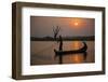 Myanmar, Mandalay, Amarapura. Fishermen on Irrawaddy River-Jaynes Gallery-Framed Photographic Print